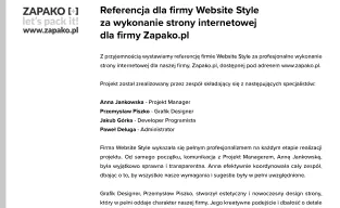Rekomendacja - strona www: Zapako